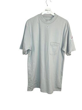 Bulwark Fire Resistant Short Sleeve Shirt, Protective Apparel, Grey, Size Large